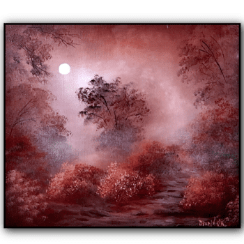 autumn path in fog acrylic landscape painting by urartstudio.com 1