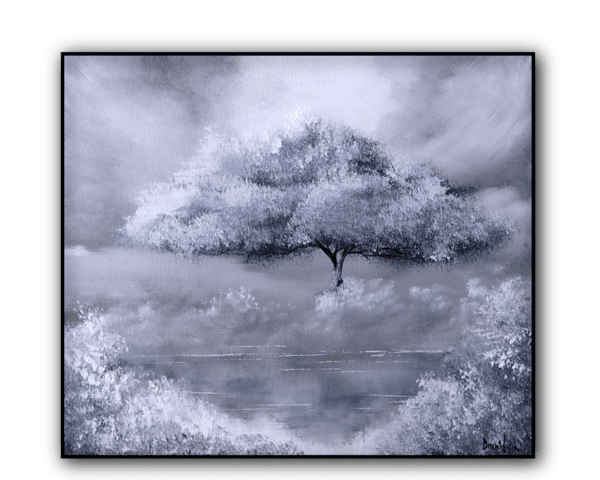 cloud tree, acrylic landscape painting by urartstudio.com