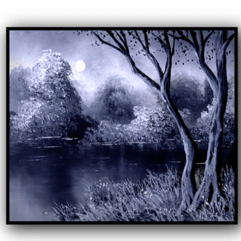 MONOCHROME landscape painting 2toneart by urartstudio.com 1