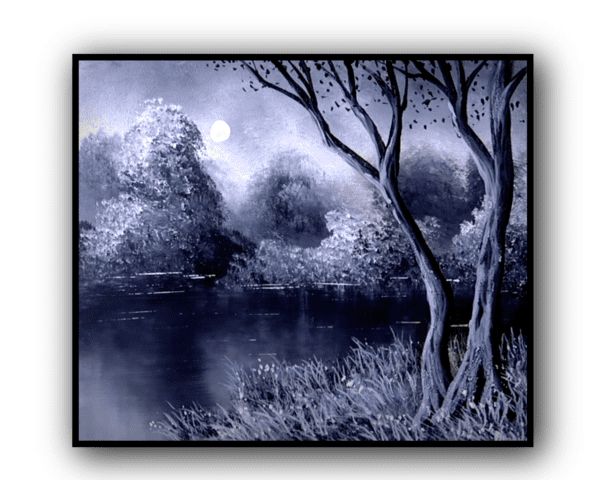 MONOCHROME landscape painting 2toneart by urartstudio.com 1