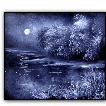 black and white landscape painting by urartstudio.com 2toneart 5