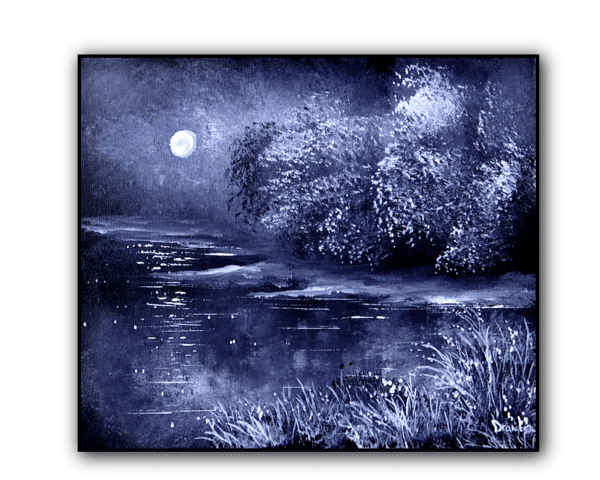 black and white landscape painting by urartstudio.com 2toneart 5