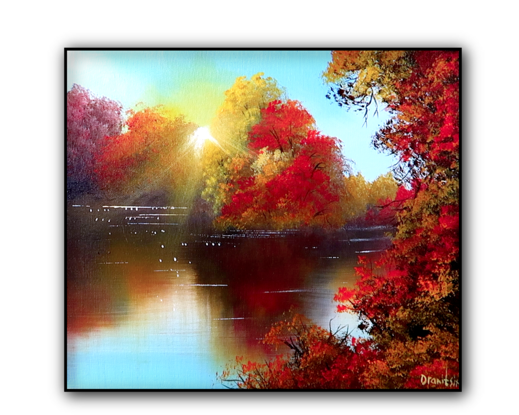 first rays of light acrylic landscape painting by urartstudio.com 1