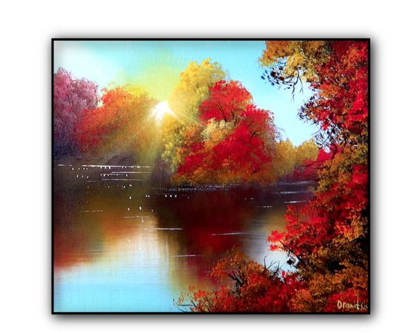 first rays of light acrylic landscape painting by urartstudio.com 1