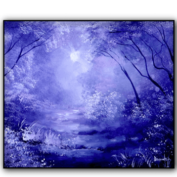 misty purple path acrylic landscape painting by urartstudio.com