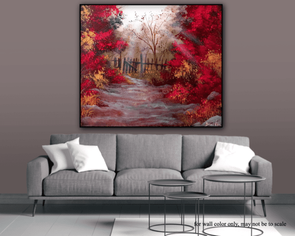 Path to Autumn Gate acrylic landscape painting by urartstudio.com 2