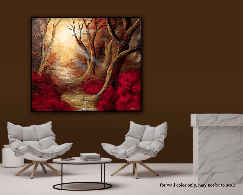 Capturing the Light: Step-by-Step Acrylic Painting of a Sunlit Forest Path with Majestic Trees