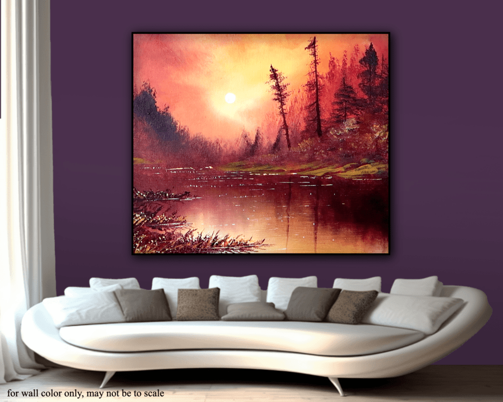 Calm by the Water | How to Paint a Sunset Forest by the Lake in Acrylics