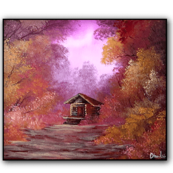 First Light | How to Create a Beautiful Cabin Scene at Dawn | Acrylics | for Beginner by urartstudio.com 1