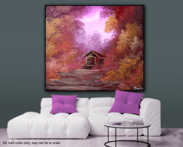 First Light | How to Create a Beautiful Cabin Scene at Dawn | Acrylics | for Beginner by urartstudio.com 3