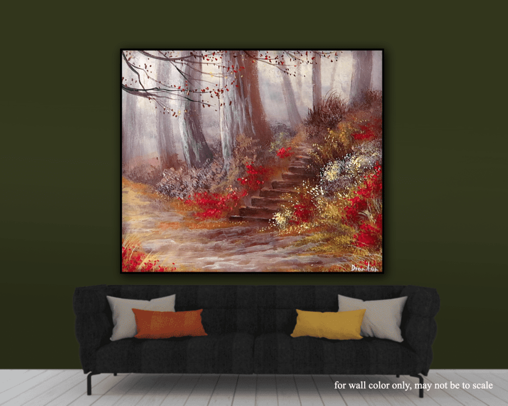 Misty Forest Path | Step by Step Acrylic Painting of Autumn Trail 3