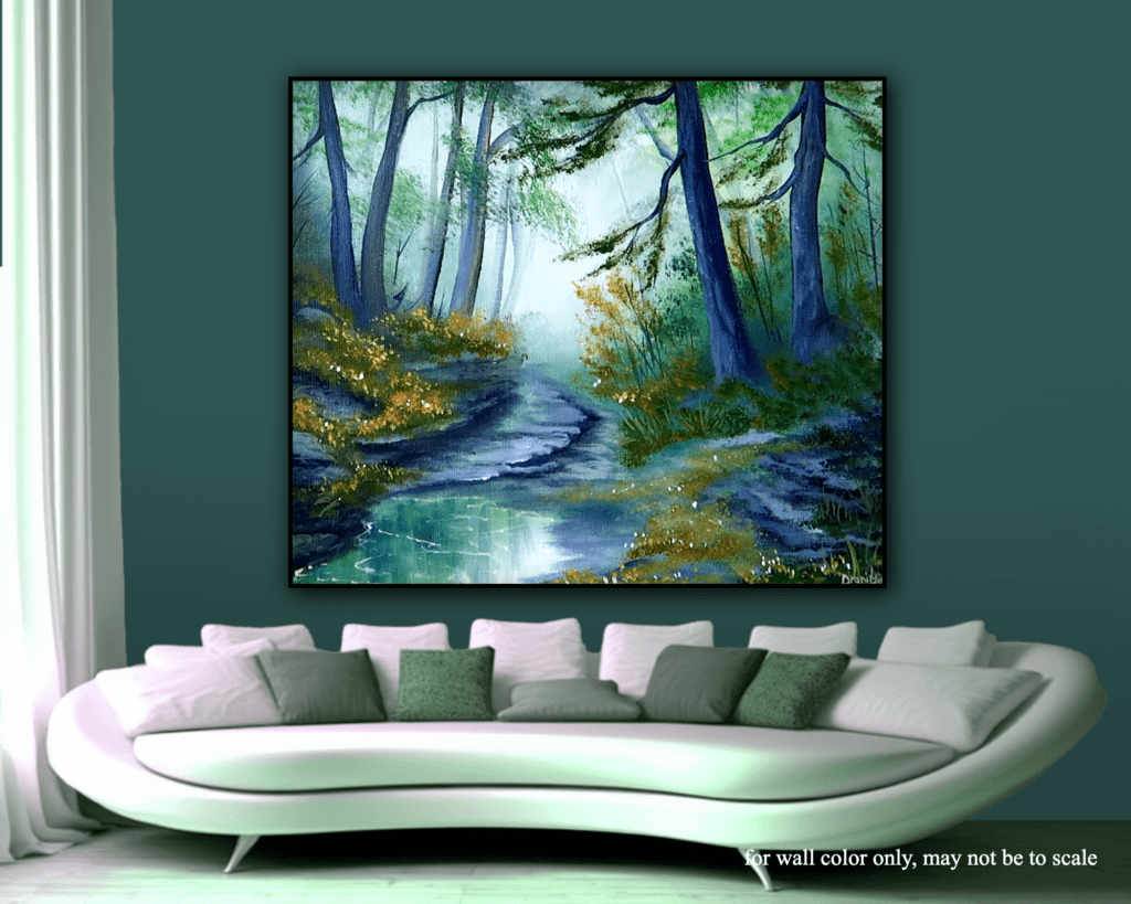 Peaceful Forest Creek | Step by Step Acrylic Painting Techniques | Oval Brush Art