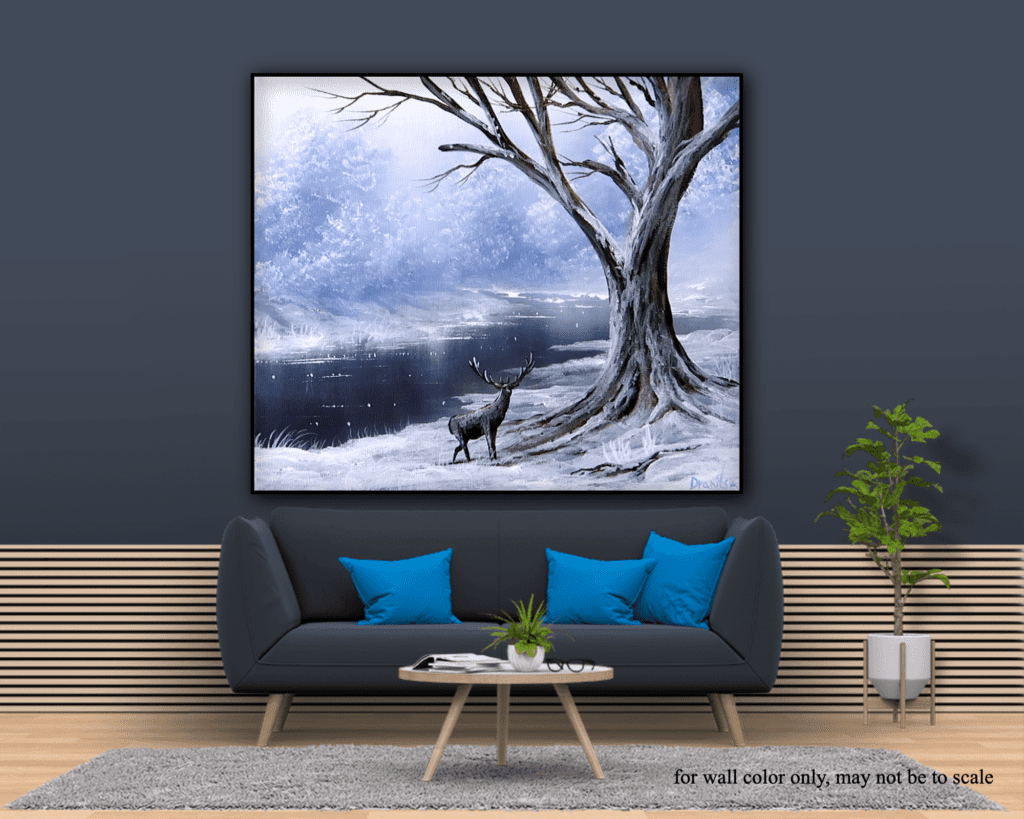 Creating a Frozen River Landscape with a Majestic Stag | Acrylic Painting for Beginners