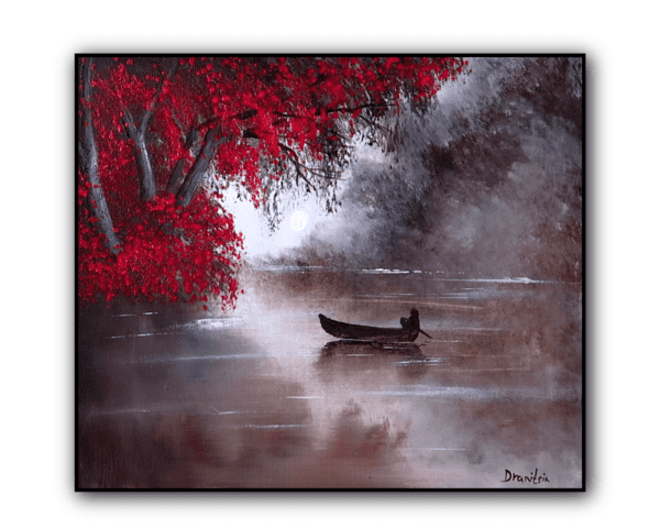 boat red tree earth tones urartstudio 1