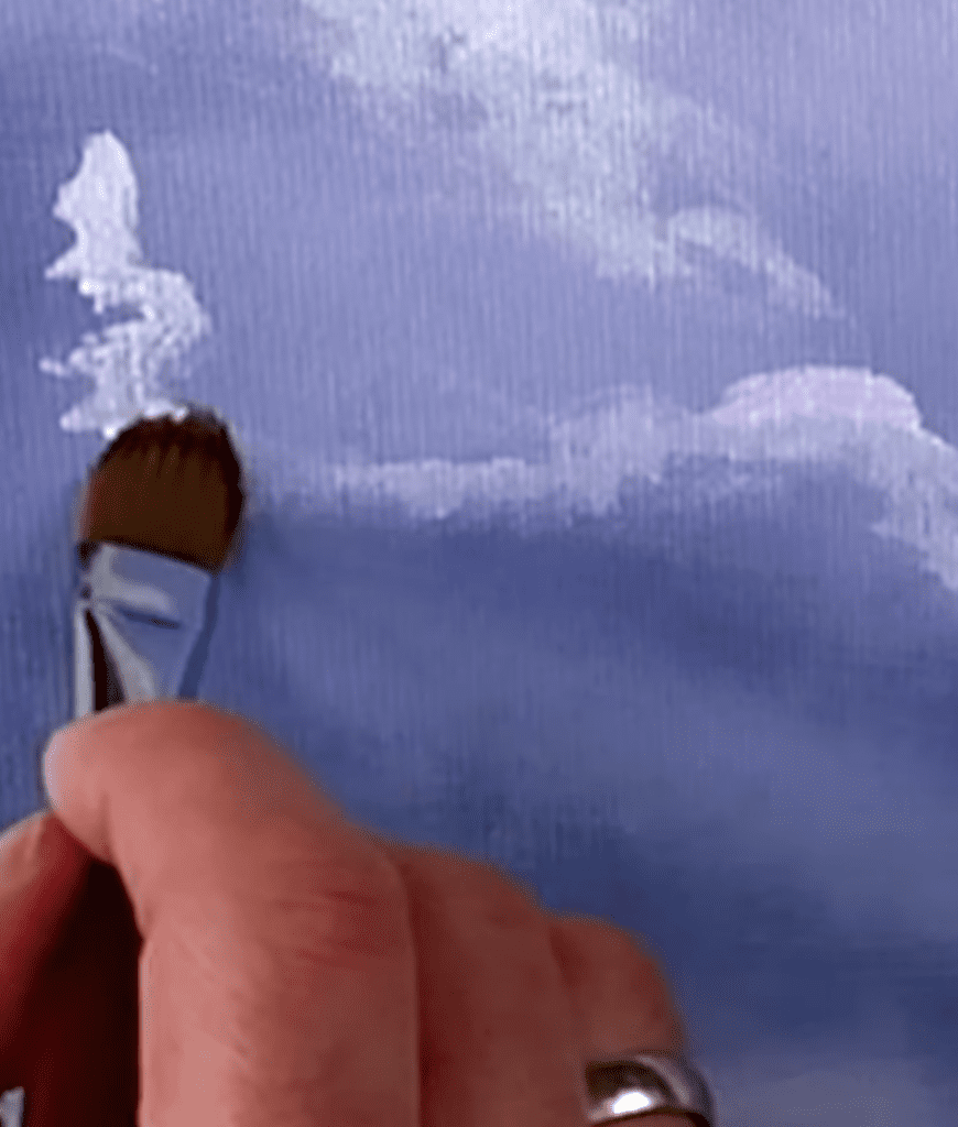 Amazingly Easy Cloud Painting Technique Big Oval Brush#paintingdemo #painting #acrylicpaintingtips
