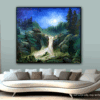 Moonlight Waterfall in the Night Forest - Image 4