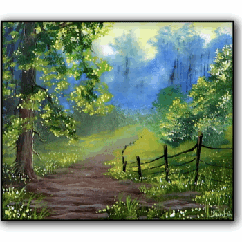 Peaceful Path & Distant Mountain | Landscape Painting Tutorial | Step by step Painting techniques