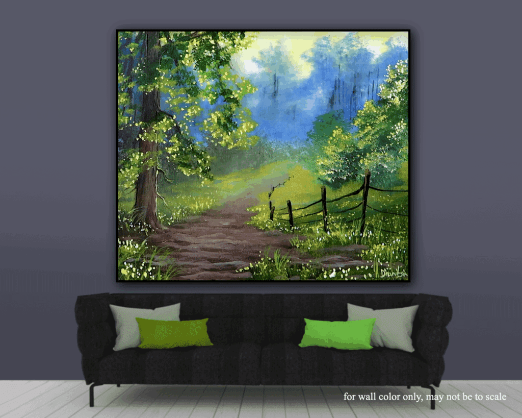 Peaceful Path & Distant Mountain | Landscape Painting Tutorial | Step by step Painting techniques