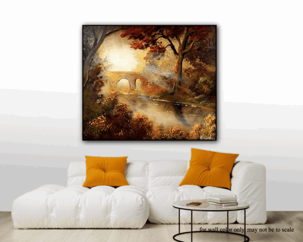 SUNSHINE BRIDGE original acrylic landscape painting by urartstudio