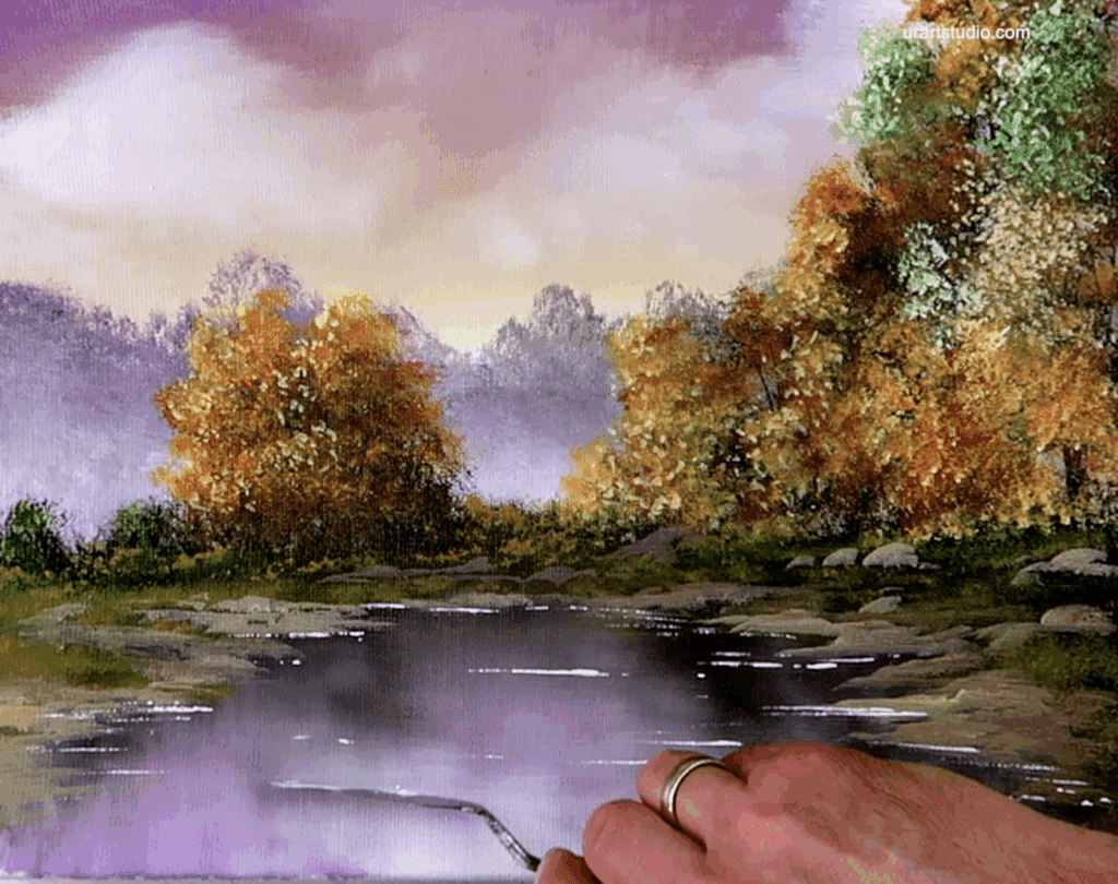 How to Paint Soft Cloud in Autumn Landscape Step by Step Painting Techniques