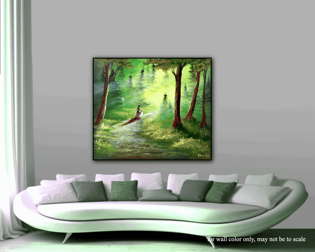 How to Paint Green Forest Path Illuminated by Sunlight | Fantasy Art | Acrylics