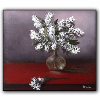 white flowers and glass vase 1