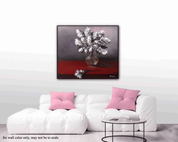 White Flowers in Glass Vase - Image 2