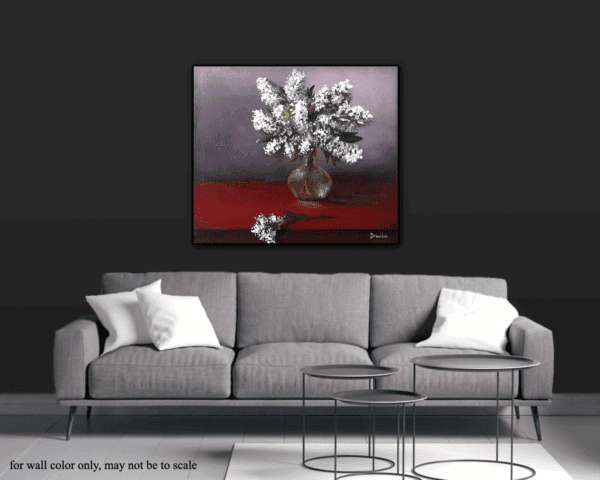White Flowers in Glass Vase - Image 3