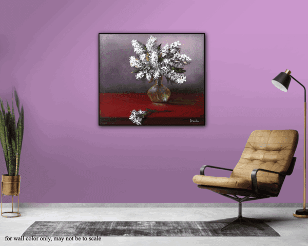 White Flowers in Glass Vase - Image 4