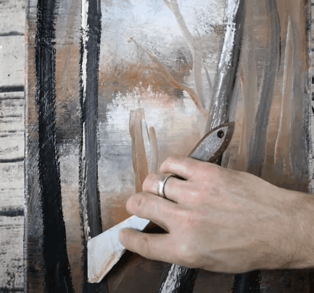 Acrylic Landscape Tall Trees and Falling Snow | Step-by-Step Demo | Easy for Beginners | Acrylics 17