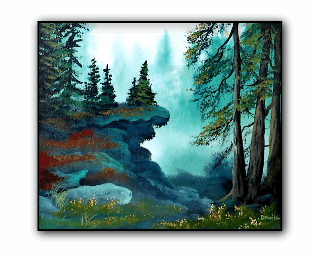 rocky cliff deep forest 1