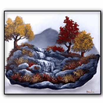 Rocky Autumn Waterfall