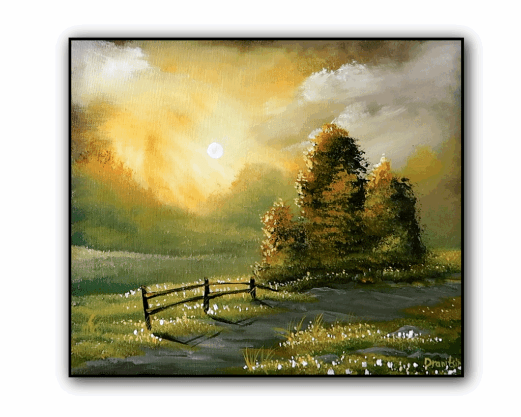 Grassy Hill in Sunshine | Step-by-Step Acrylic Painting Tutorial | Easy for Beginners #painting