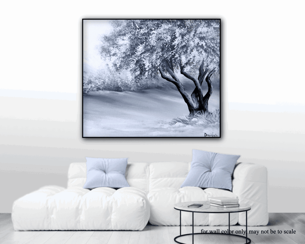 Snow Covered Tree in Black & White | Beginner-Friendly Acrylic Painting Tutorial