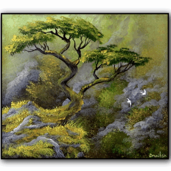 High in the Mountains ⛰️ Acrylic step by step painting 🖼️ techniques | Oval Brush Art #acrylics