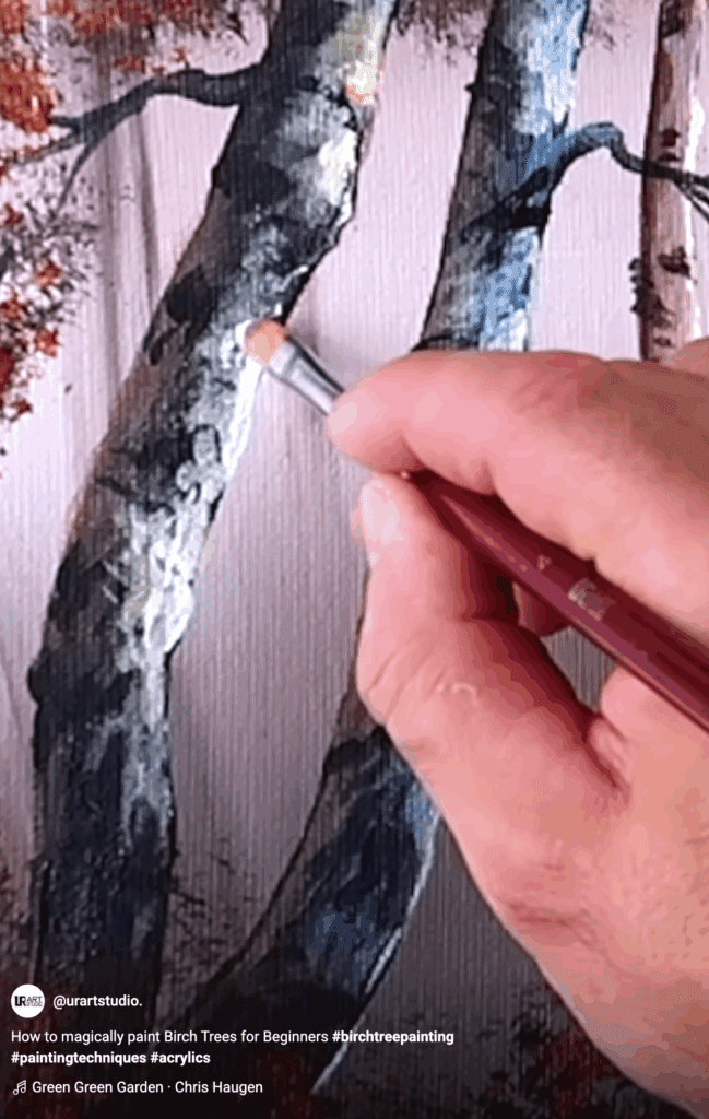 How to magically paint Birch Trees for Beginners #birchtreepainting #paintingtechniques #acrylics