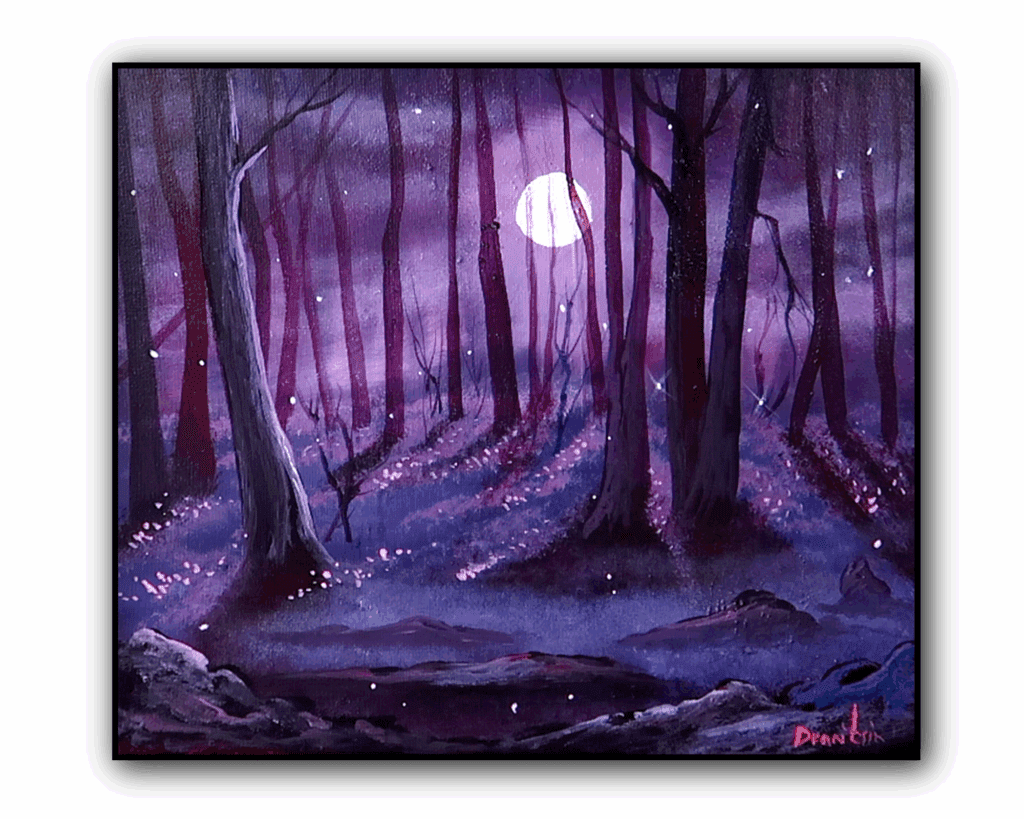 Step by Step Misty Night Landscape Painting #acrylicpainting #paintingtechniques #artforbeginners 1