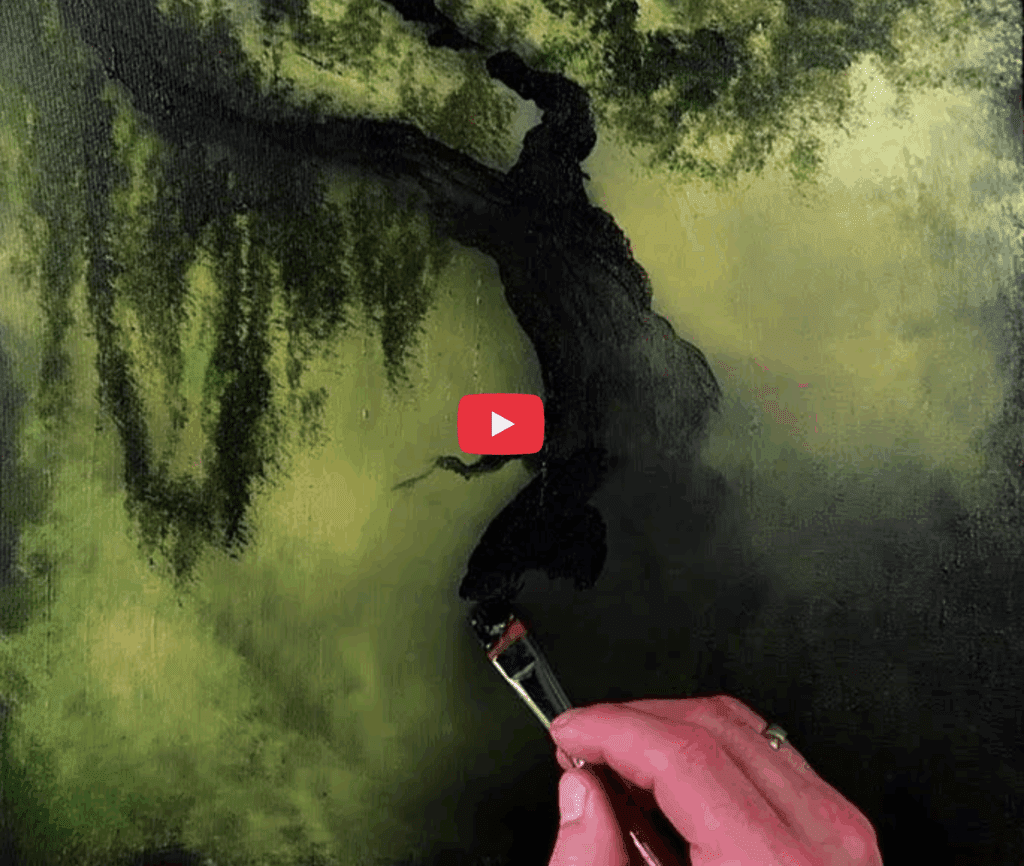 How to Paint a Mystical Tree in Shadows and Sunlight | Acrylics | Step by step painting guide