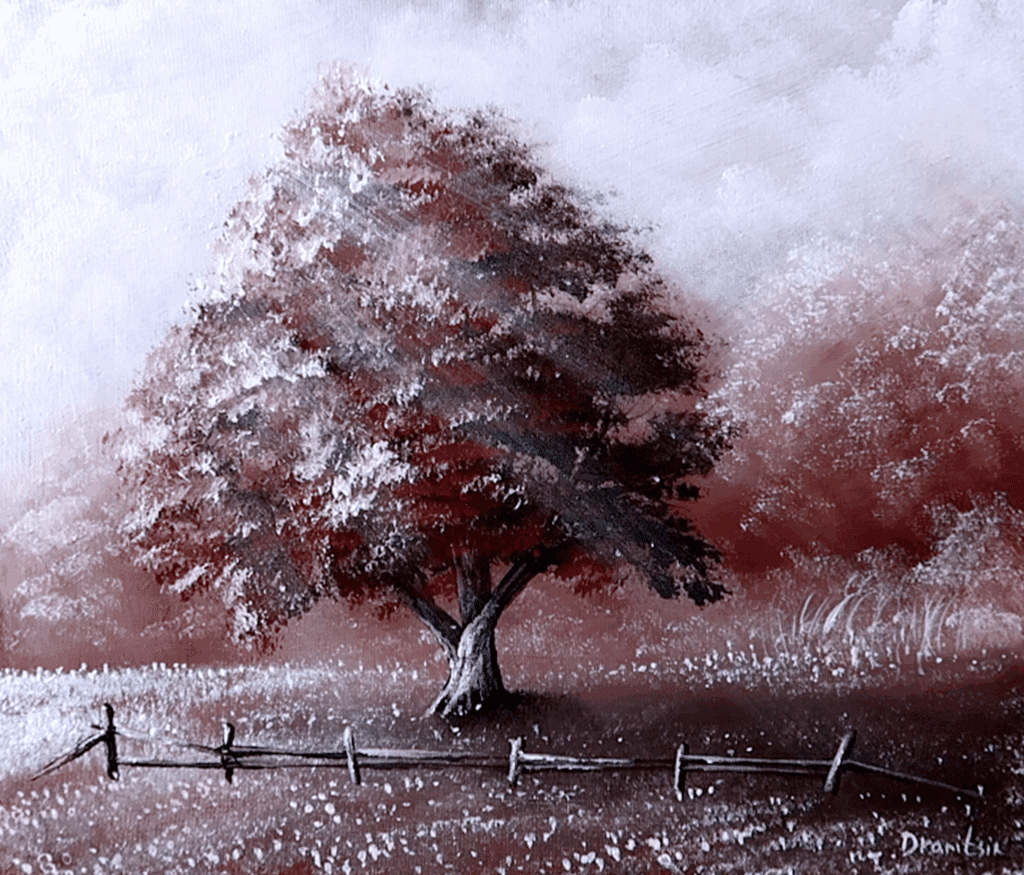 How to Paint an Oak Tree with Only 4 Colors | Landscape Art | Acrylics | Easy for Beginners