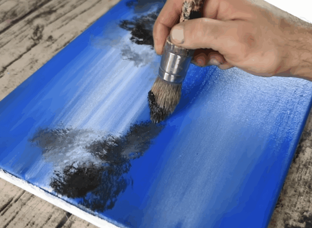 Painting Blue Winter Landscape | Oval Brush Art | Acrylic Painting Techniques