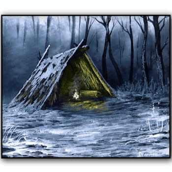 Snow-Covered Shelter in the Winter Forest | Beginner Friendly Painting 1