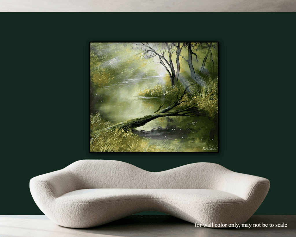 How to paint Fallen Tree Over River | Landscape Art | Oval Brush Technique | Acrylics