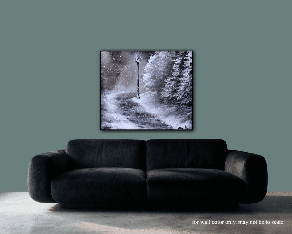 Winter Path | Falling Snow | Acrylic Painting Technique | Oval Brush Art #painting #acrylicpainting