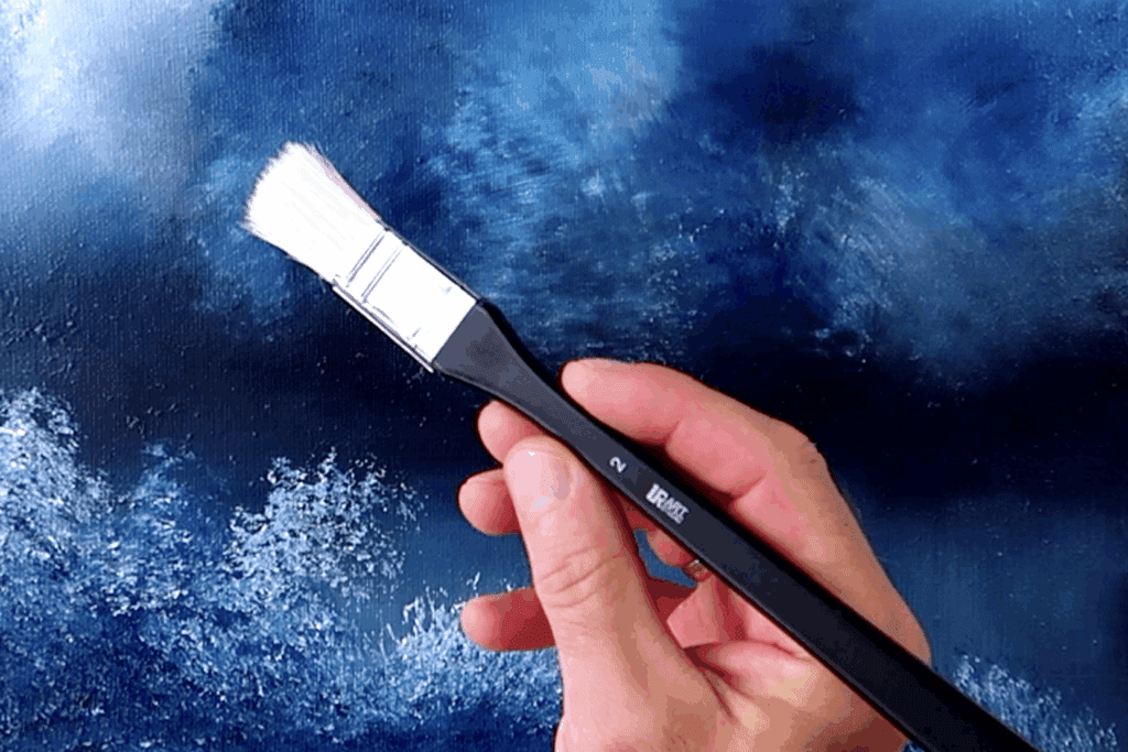 3 BIG SQUARE BRUSHES – perfect tool for creating grass, mist, fog, snow and other elements in your acrylic landscape painting