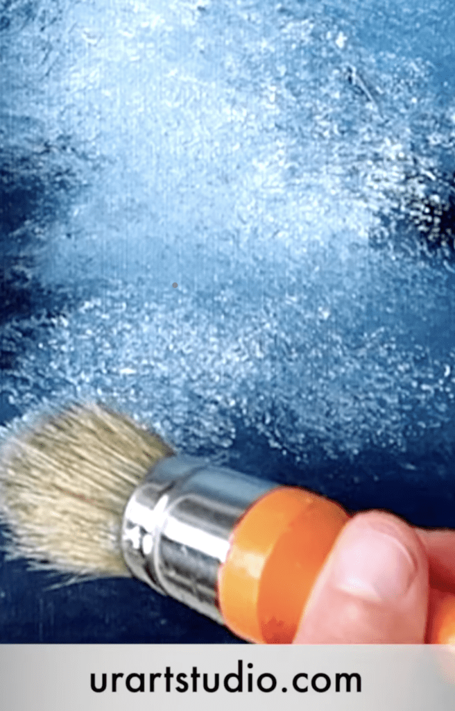 How to Paint Blue Misty Landscape Path Oval Brush Art Acrylics #landscapeart #acrylicpainting #art