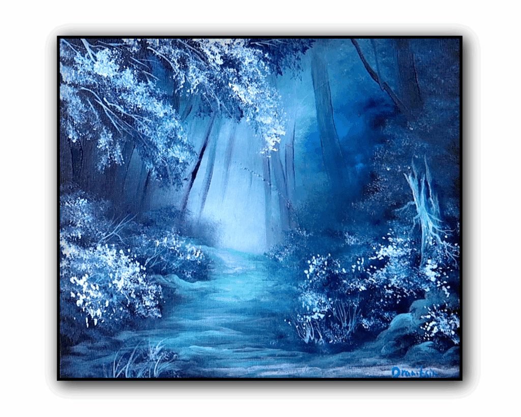 Step by step Guide Painting a Path into a Blue Landscape 1