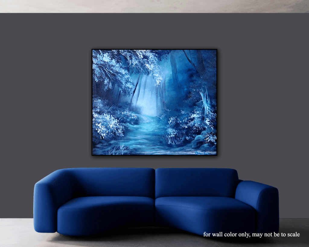 Step by step Guide Painting a Path into a Blue Landscape #acrylicpainting #art #paintingtechniques