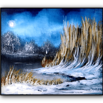 Tall Winter Grass | Landscape Art | Oval Brush Technique | Acrylics 1