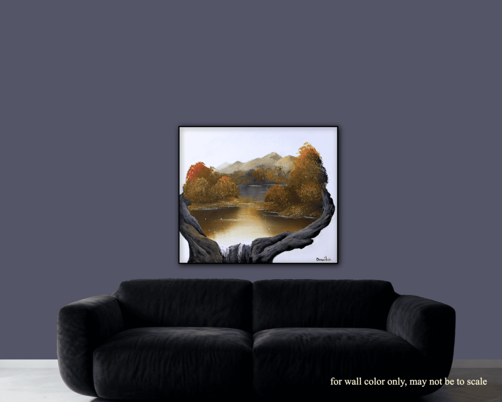 autumn lake waterfall