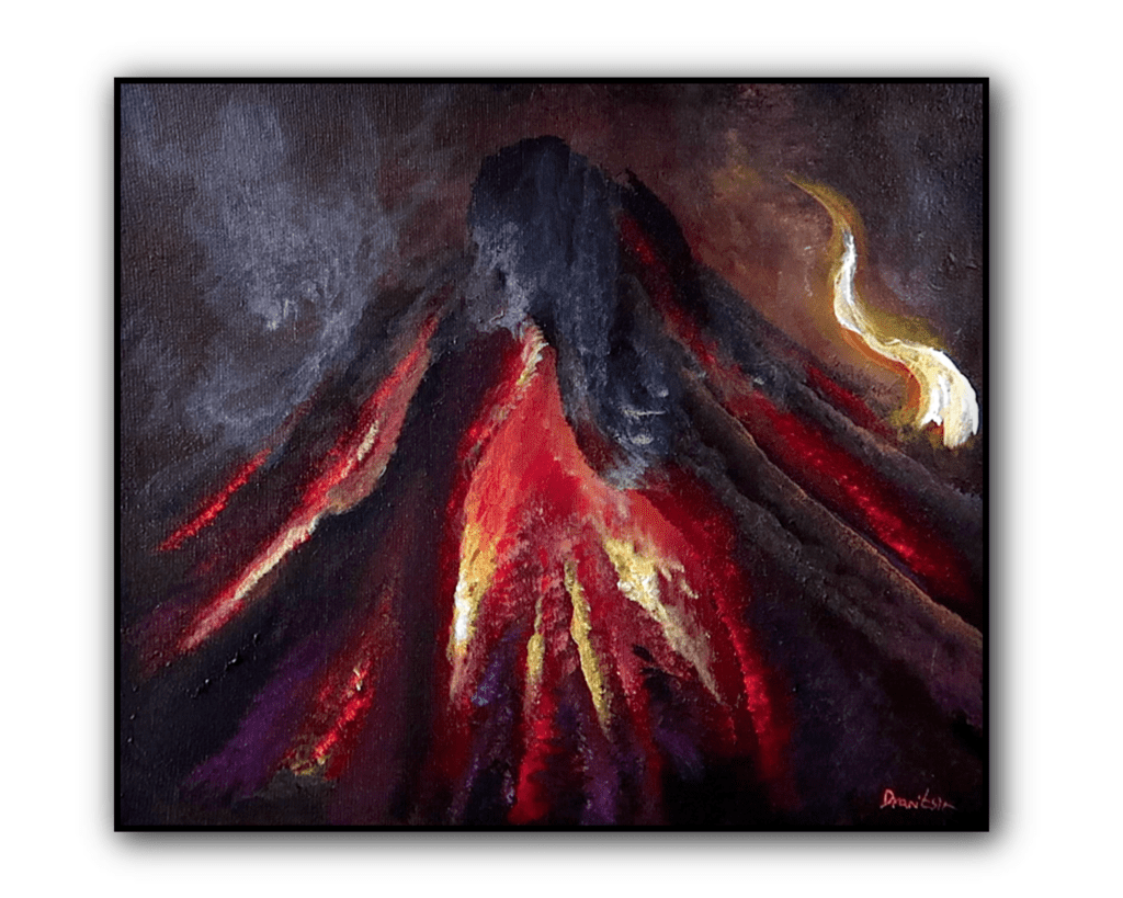 campfire upclose painting